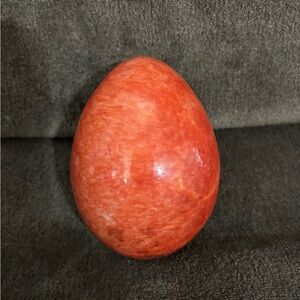 Elegant Red Marble Ornamental Egg